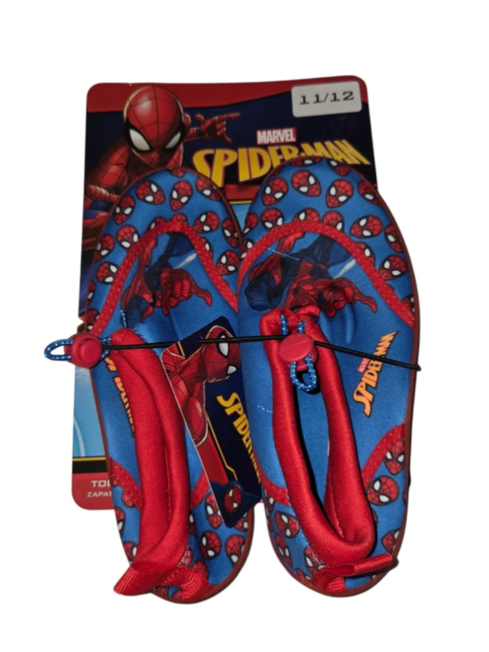 Boys Marvel Spider-Man Water Shoes Size 11 Blue and Red